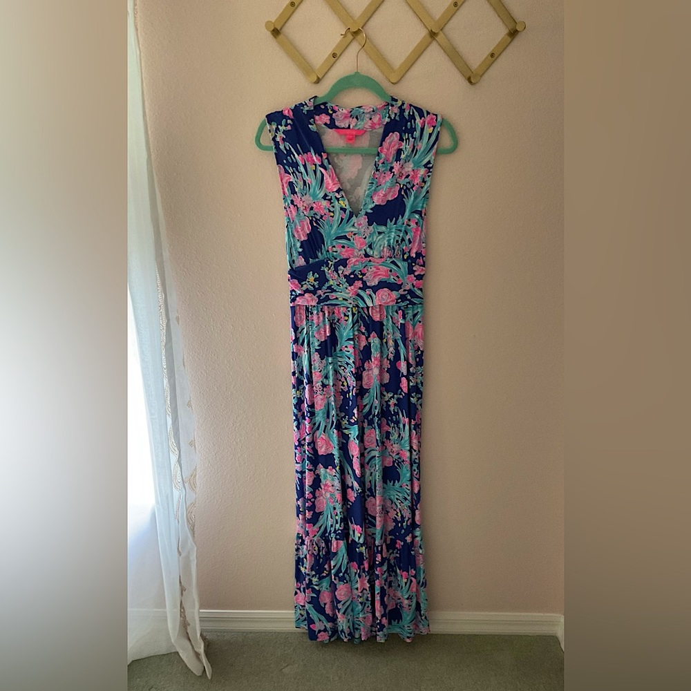 EUC Lilly Pulitzer Maxi Dress, Size M, Worn once, bright and beautiful - Picture 3 of 7